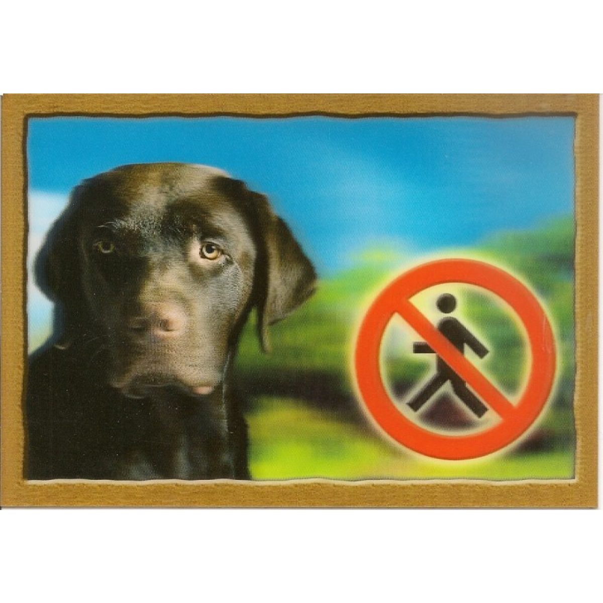 3D výstražná plastová tabuľka - labradorský retríver (hnedý) – Obrázok 1