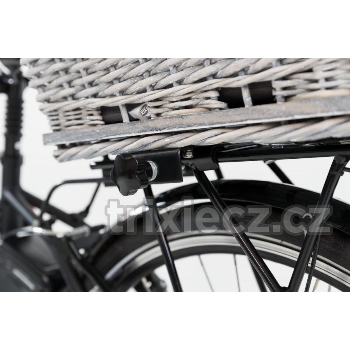 Prepravný prútený kôš na zadný nosič bicykla - šedý 35 x 49 x 55 cm – Obrázok 14