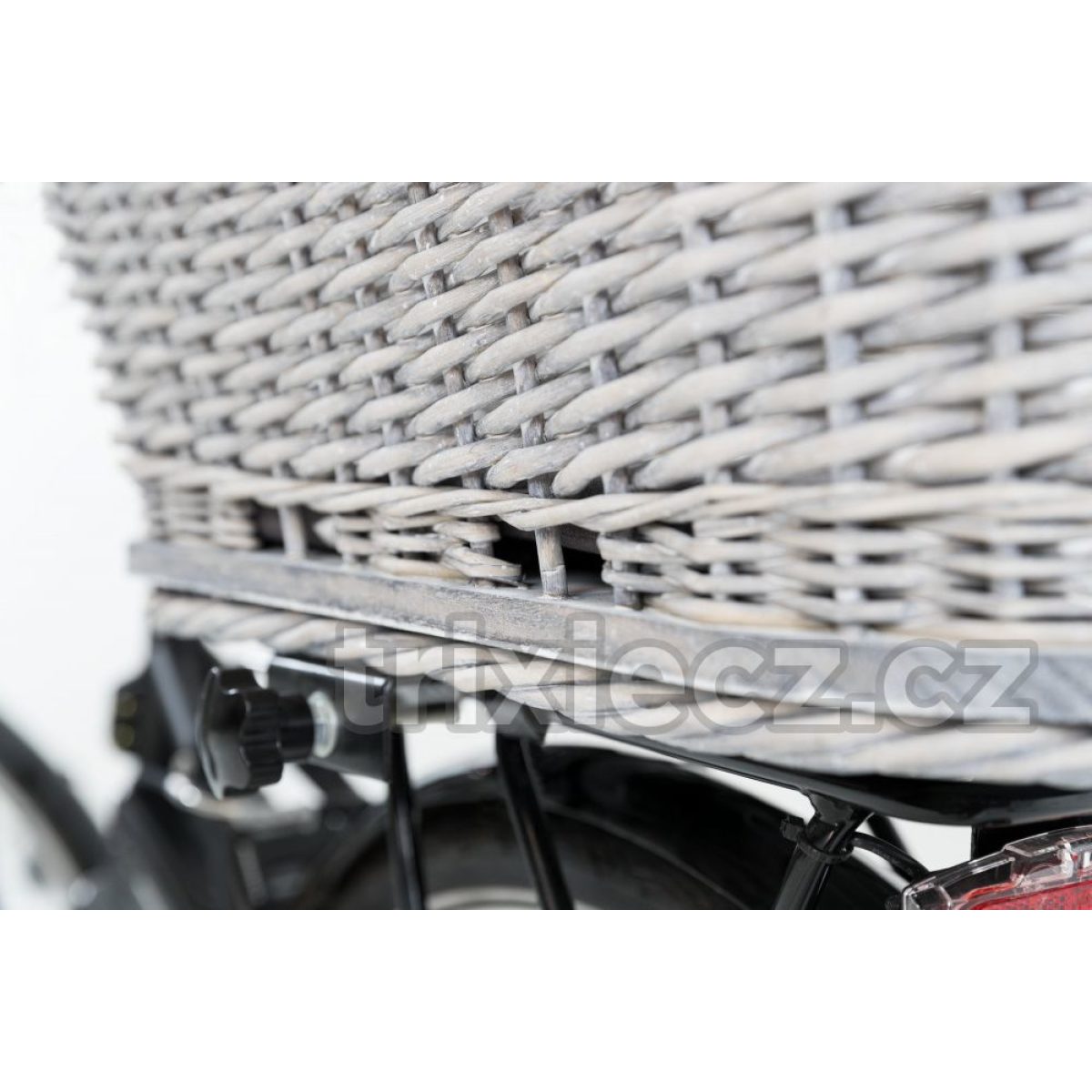 Prepravný prútený kôš na zadný nosič bicykla - šedý 35 x 49 x 55 cm – Obrázok 13