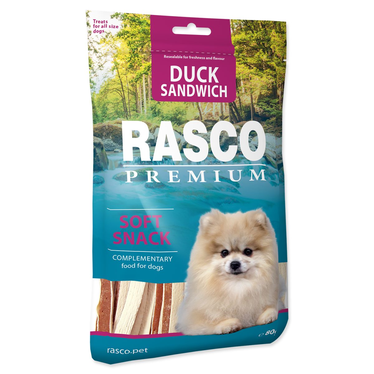 RASCO - Premium sendviče z kačacieho mäsa, 80 g – Obrázok 1