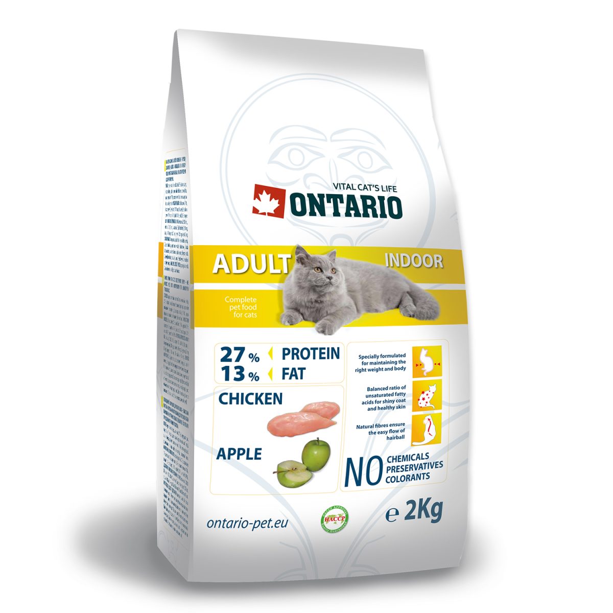 ONTARIO - Cat Adult Indoor kuracie mäso, 2 kg – Obrázok 1