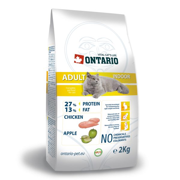 ONTARIO - Cat Adult Indoor kuracie mäso, 2 kg