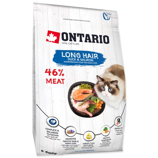 ONTARIO - Cat Longhair kačacie mäso & losos, 400 g