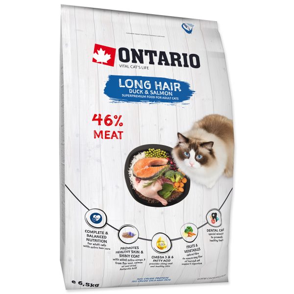 ONTARIO - Cat Longhair kačacie mäso & losos 6,5 kg