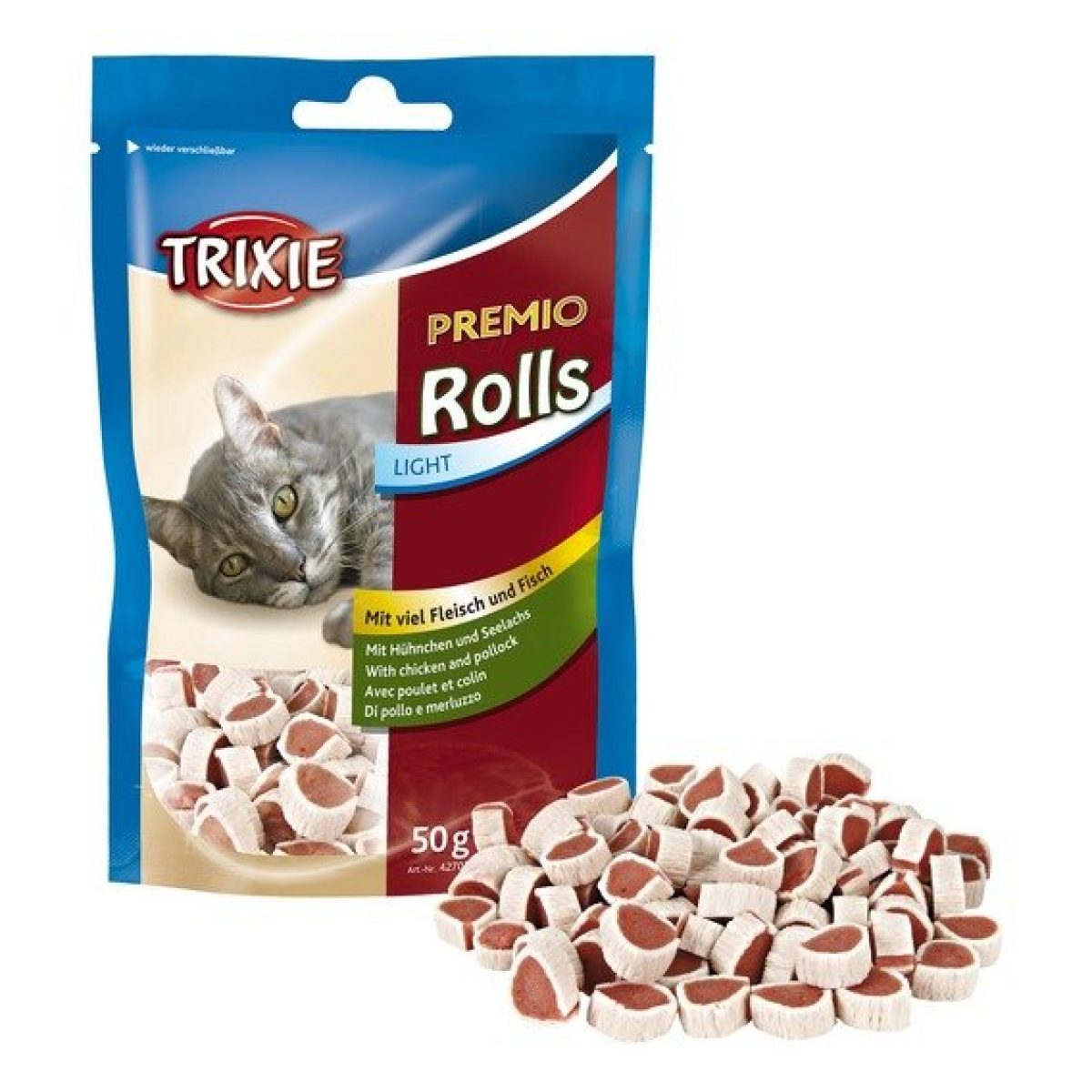 PREMIO Rolls - rolky z kuracieho mäsa & lososa, 50 g – Obrázok 1