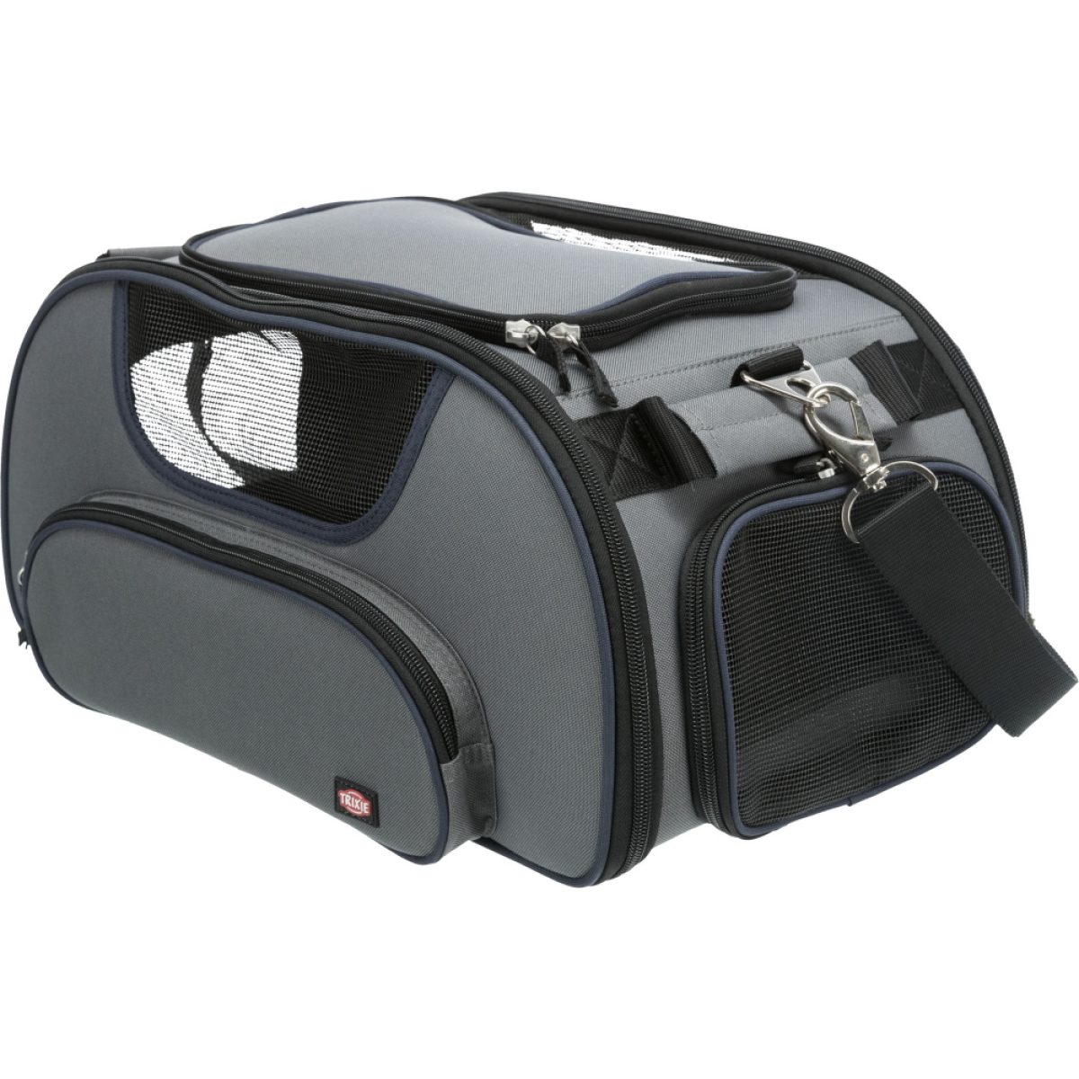 Transportná taška WINGS do lietadla, 28 x 23 x 46 cm, sivá / modrá – Obrázok 1