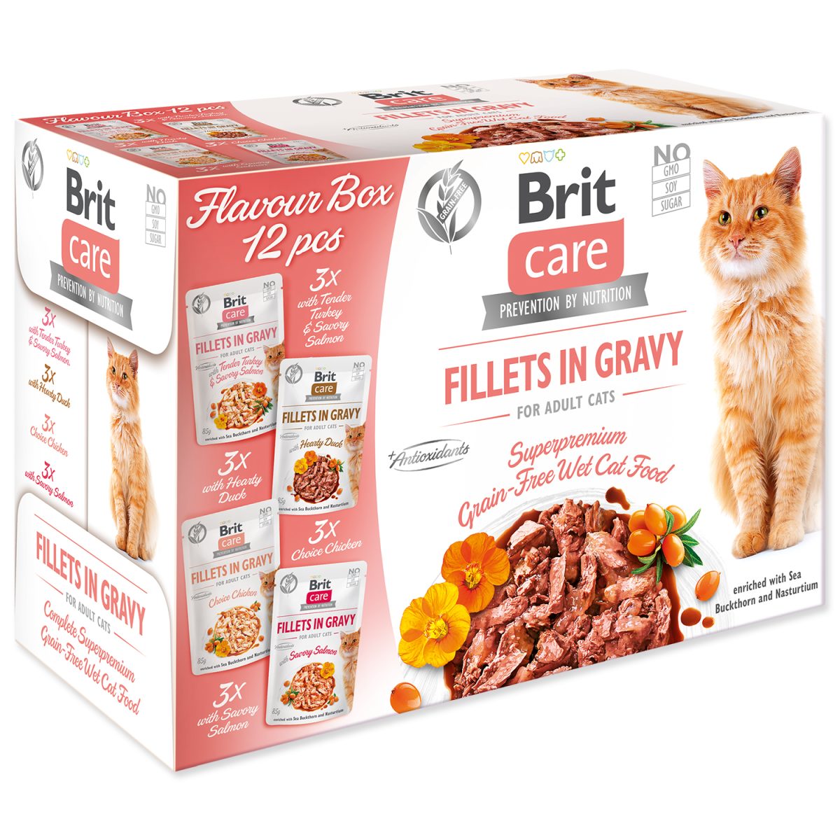 Brit Care - Adult Cats Box filety v šťave, 12 ks – Obrázok 1