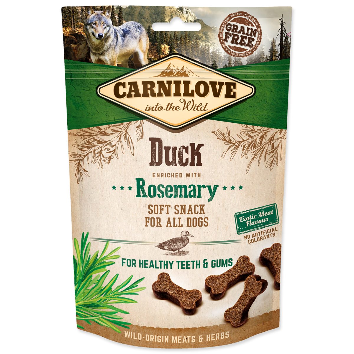 CARNILOVE - Dogs Snack kačacie mäso & rozmarín, 200 g – Obrázok 1