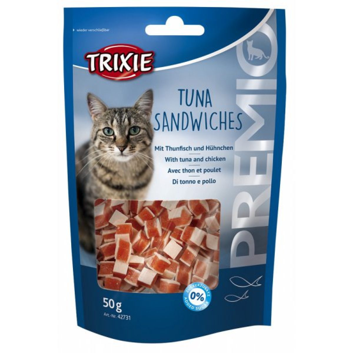 PREMIO Tuna Sandwiches - s tuniakom & kuracím mäsom, 50 g – Obrázok 1