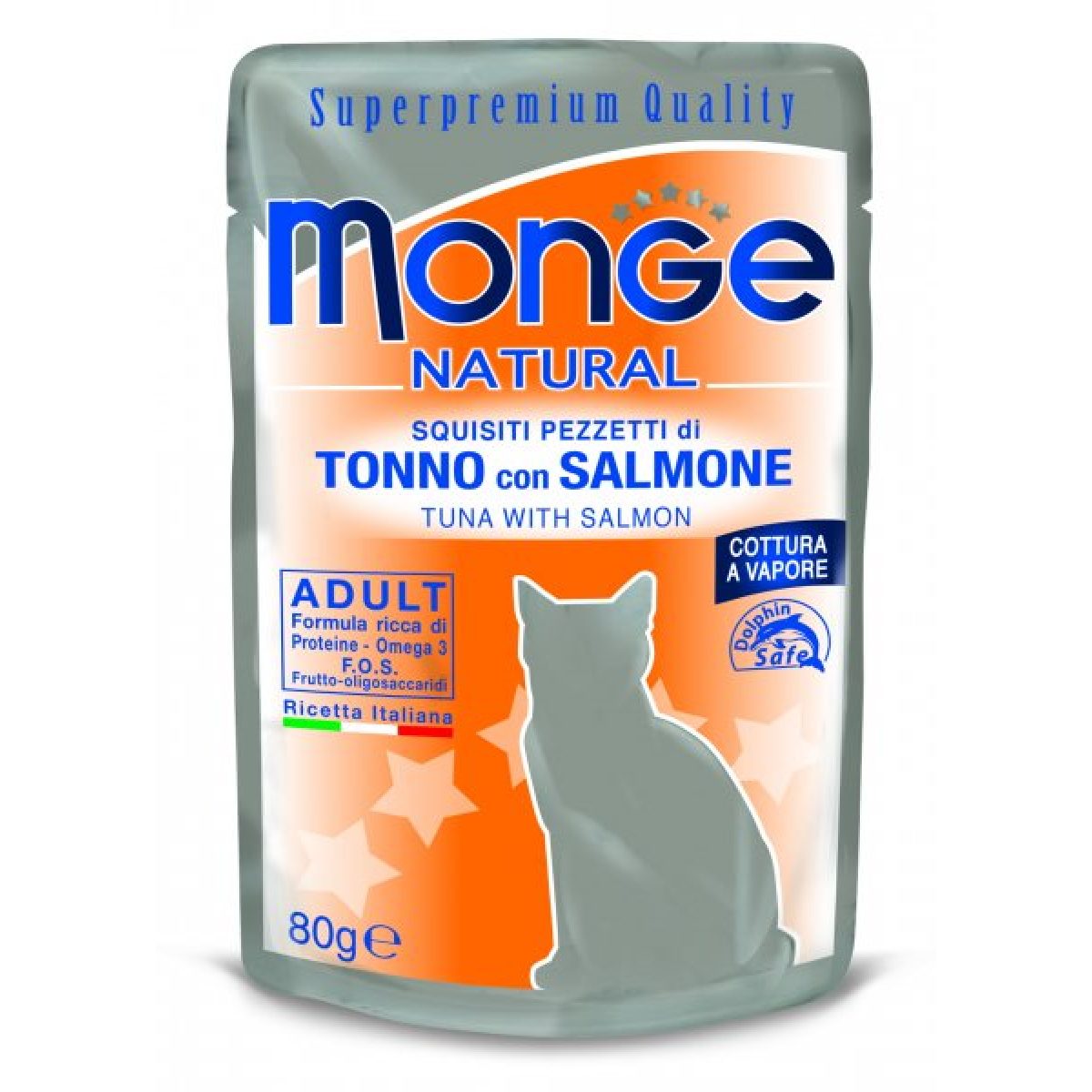 MONGE NATURAL kapsička - tuniak & losos, 80 g – Obrázok 1