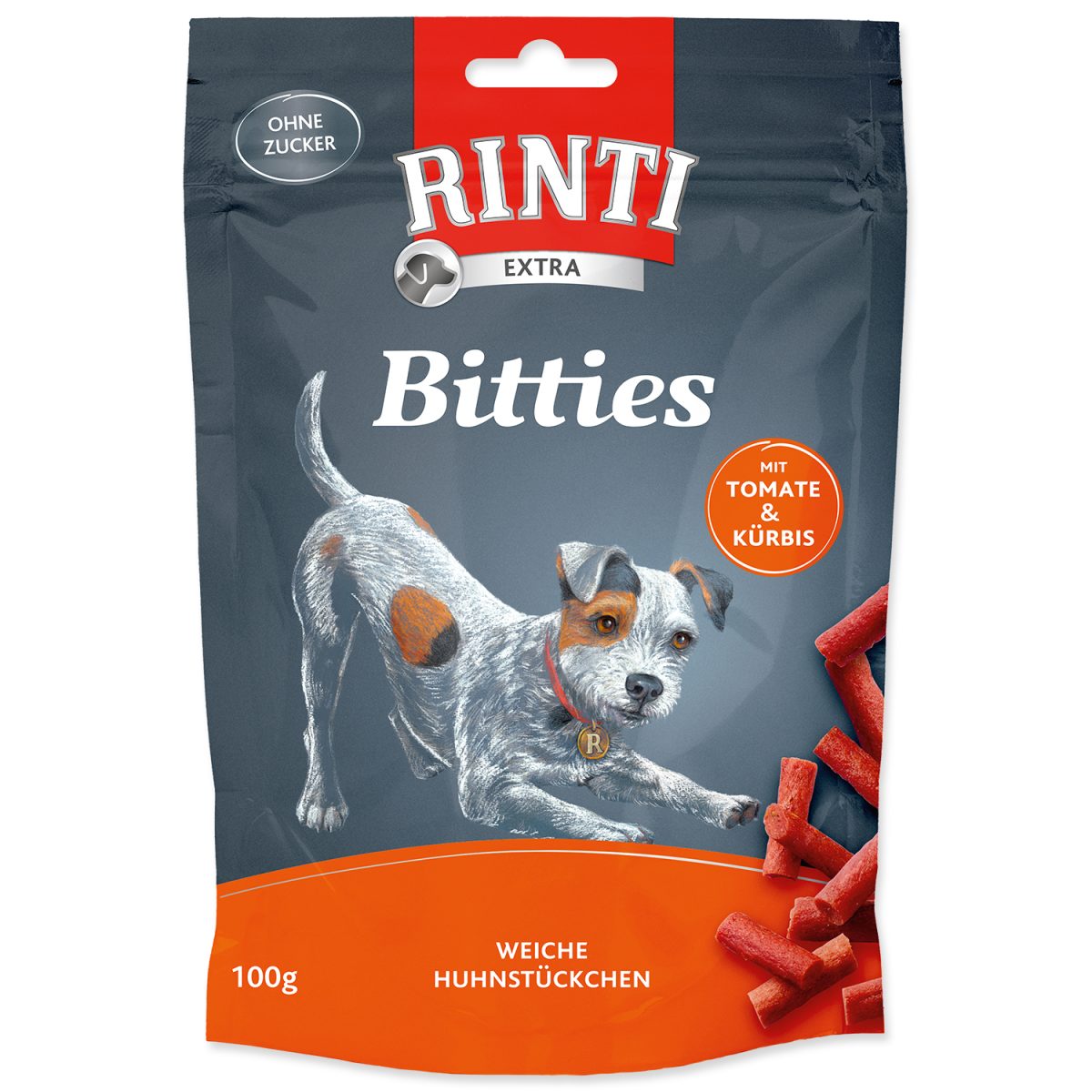 RINTI - Extra Bitties kuracie mäso, paradajky & tekvica, 100 g – Obrázok 1