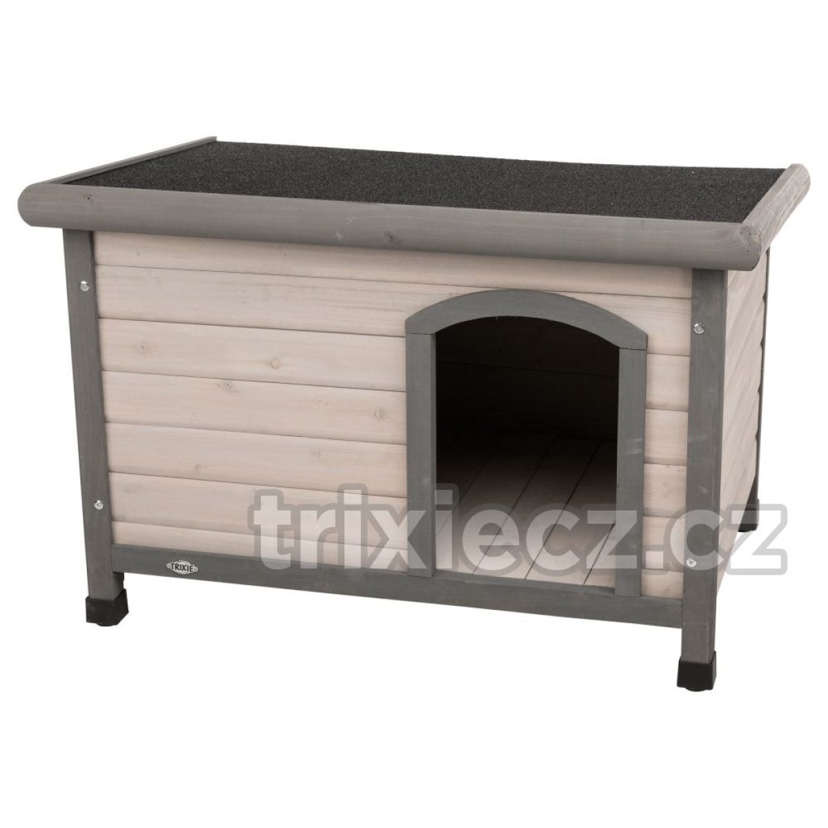Búda pre psa s rovnou strechou M-L 104 x 72 x 68 cm, šedá – Obrázok 3