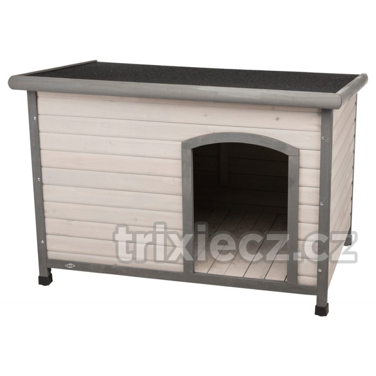 Búda pre psa s rovnou strechou L 116 x 82 x 79 cm, šedá – Obrázok 3