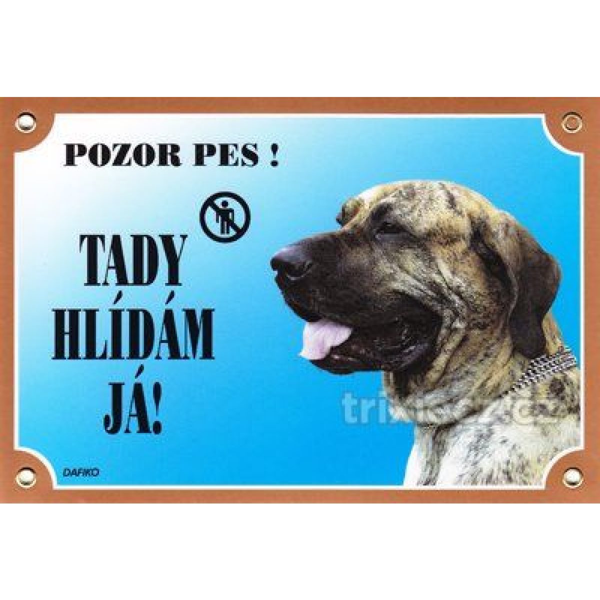 Výstražná plastová tabuľka - brazílska doga – Obrázok 1