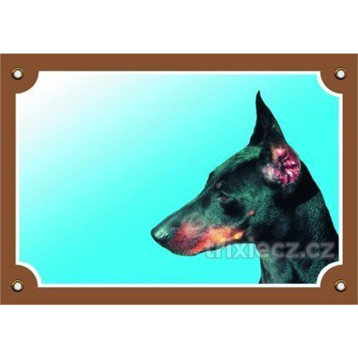 Výstražná plastová tabuľka - doberman – Obrázok 1