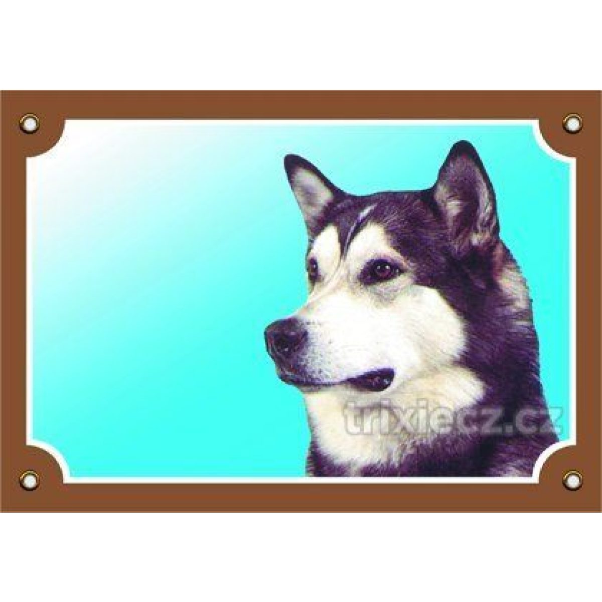 Výstražná plastová tabuľka - malamut, husky – Obrázok 1