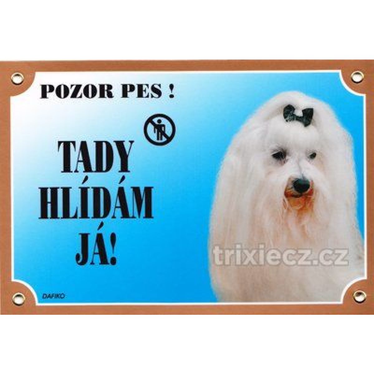 Výstražná plastová tabuľka - maltézsky psík – Obrázok 1