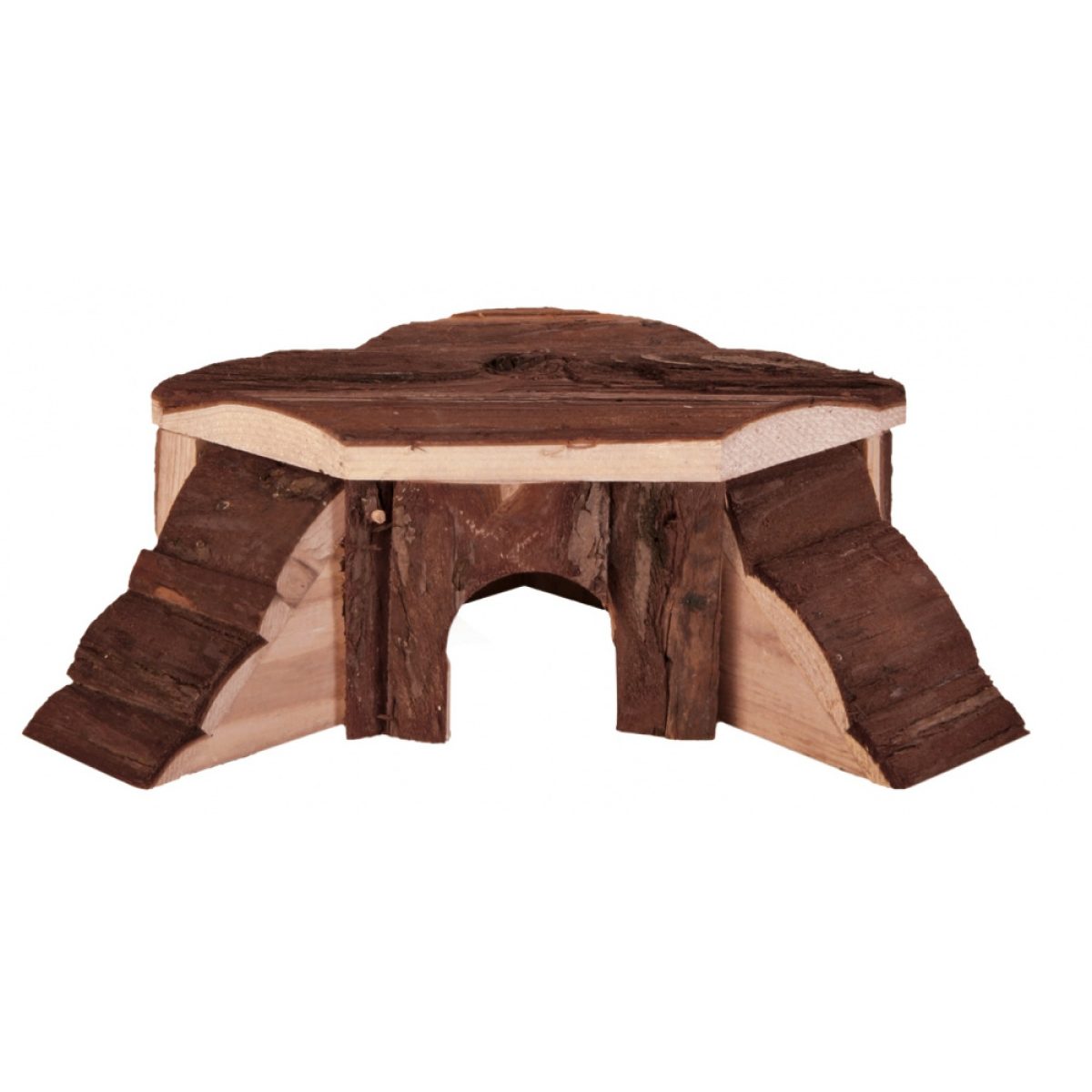 Drevený rohový domček pre myši a škrečky 21 x 7 x 19 / 19 cm – Obrázok 1