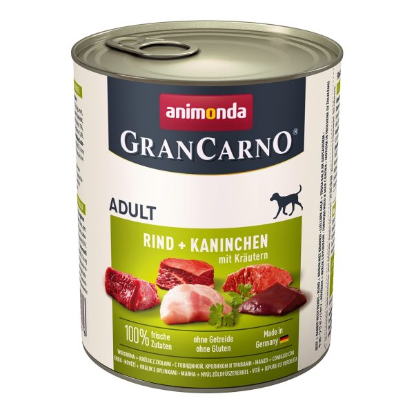 Animonda - GranCarno Adult Dogs hovädzie & králičie + bylinky, 800 g