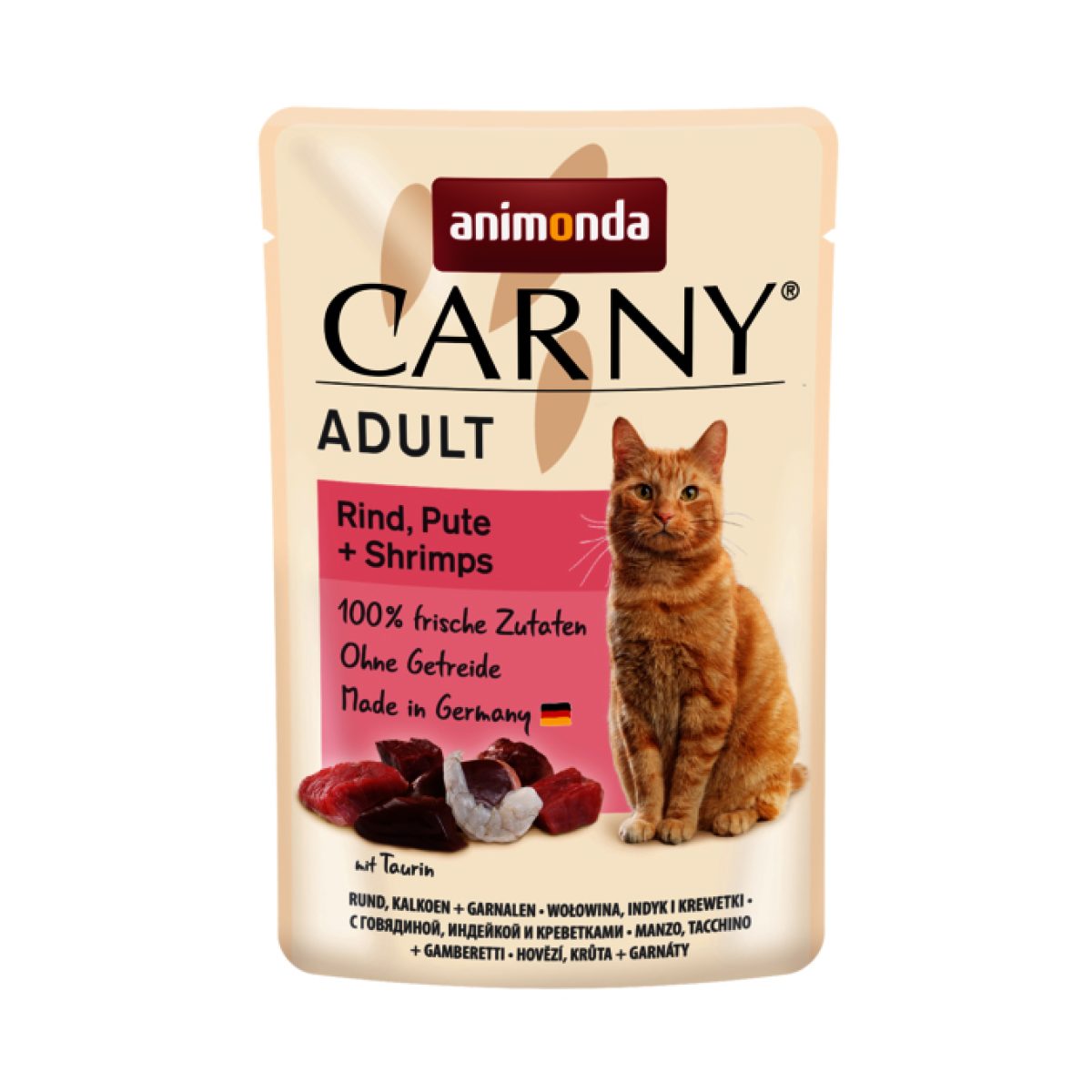 Animonda - Carny Adult Cats hovädzie & morčacie + krevety, 85 g – Obrázok 1