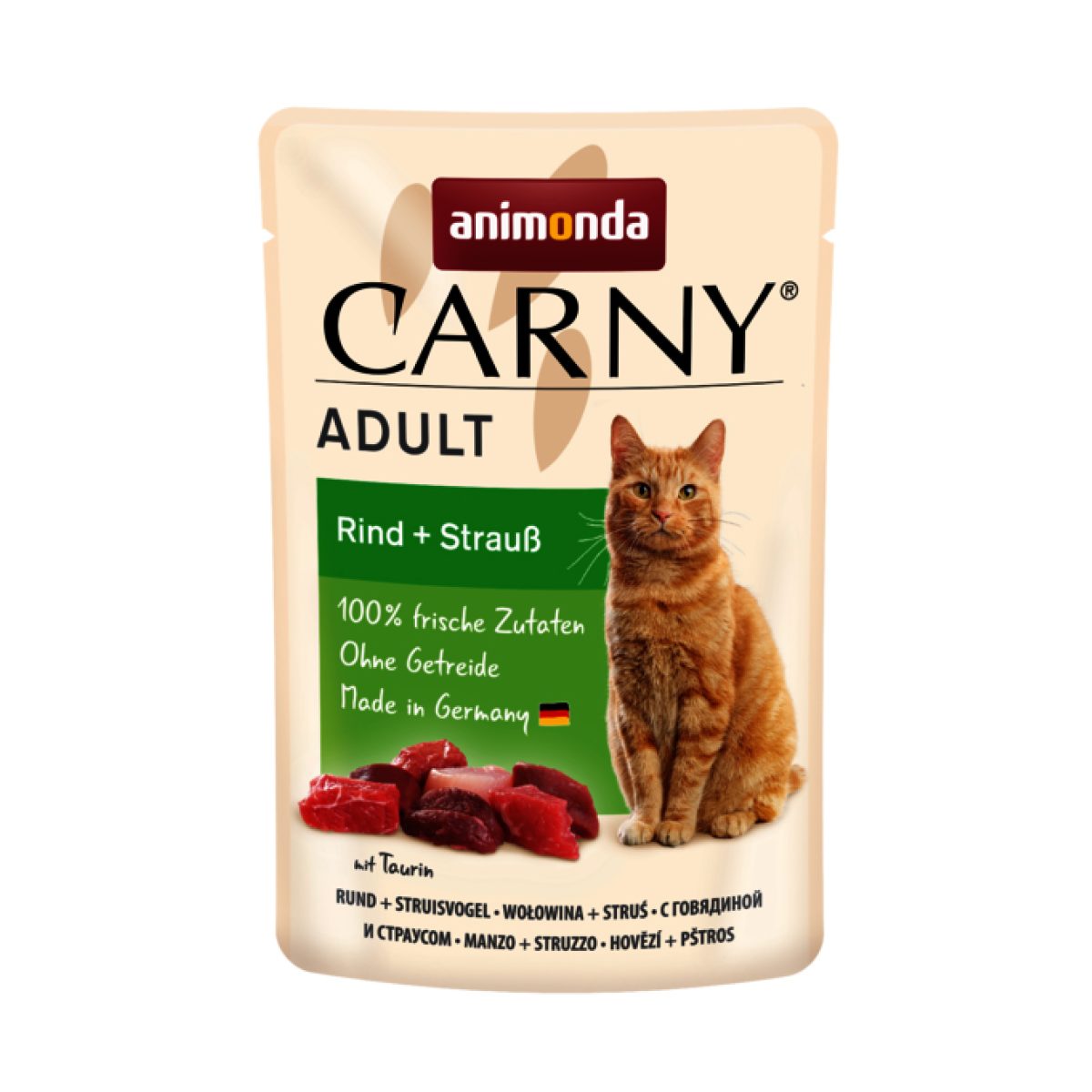 Animonda - Carny Adult Cats hovädzie & pštrosie, 85 g – Obrázok 1