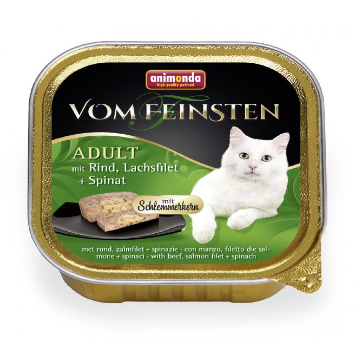 Animonda - Vom Feinsten Adult Cats hovädzie & losos + špenát, 100 g – Obrázok 1