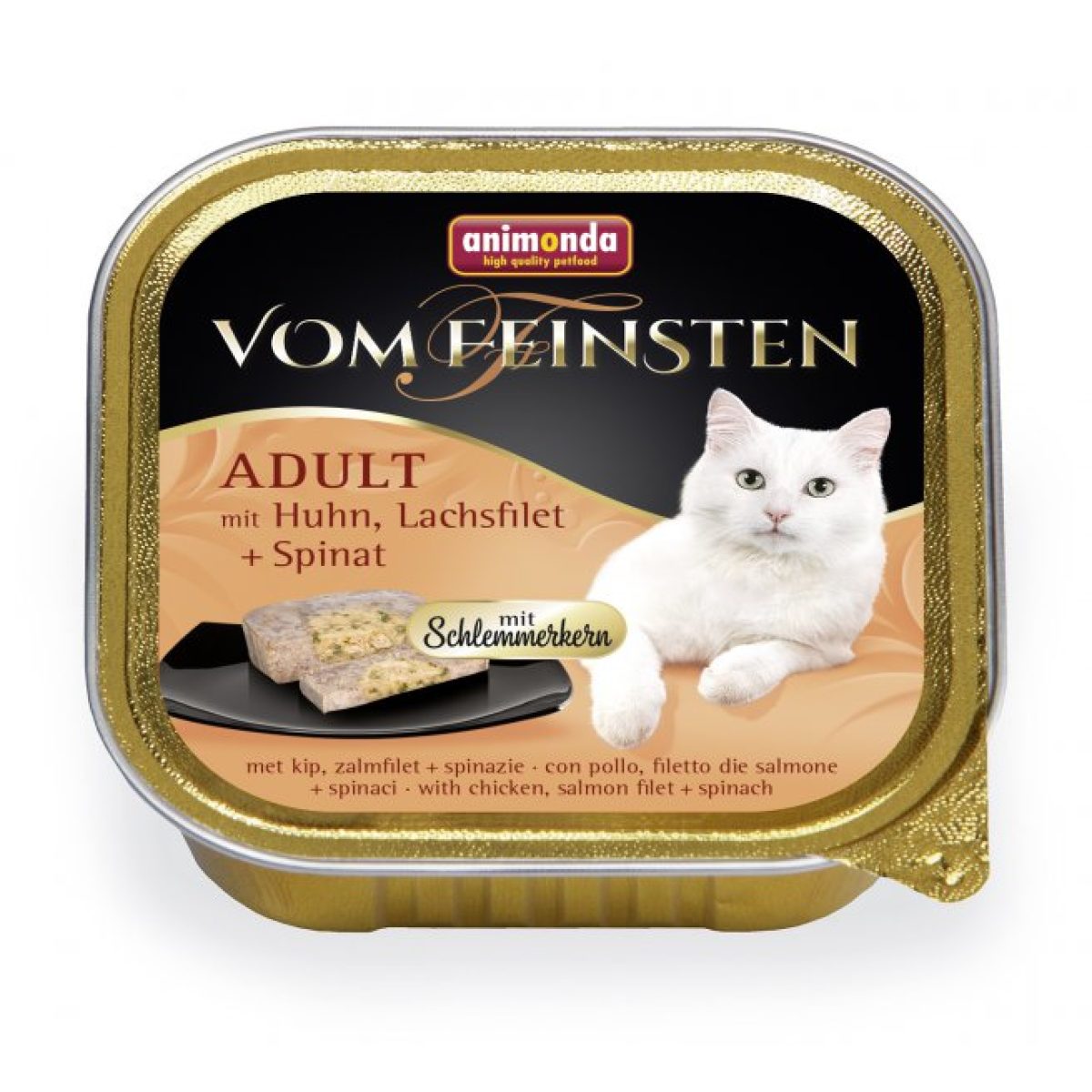 Animonda - Vom Feinsten Adult Cats kuracie & losos + špenát 100 g – Obrázok 1