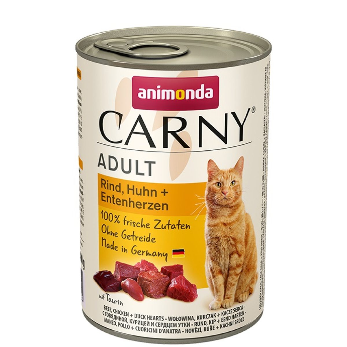 Animonda - Carny Adult Cats hovädzie & kuracie + kačacie srdce, 400 g – Obrázok 1