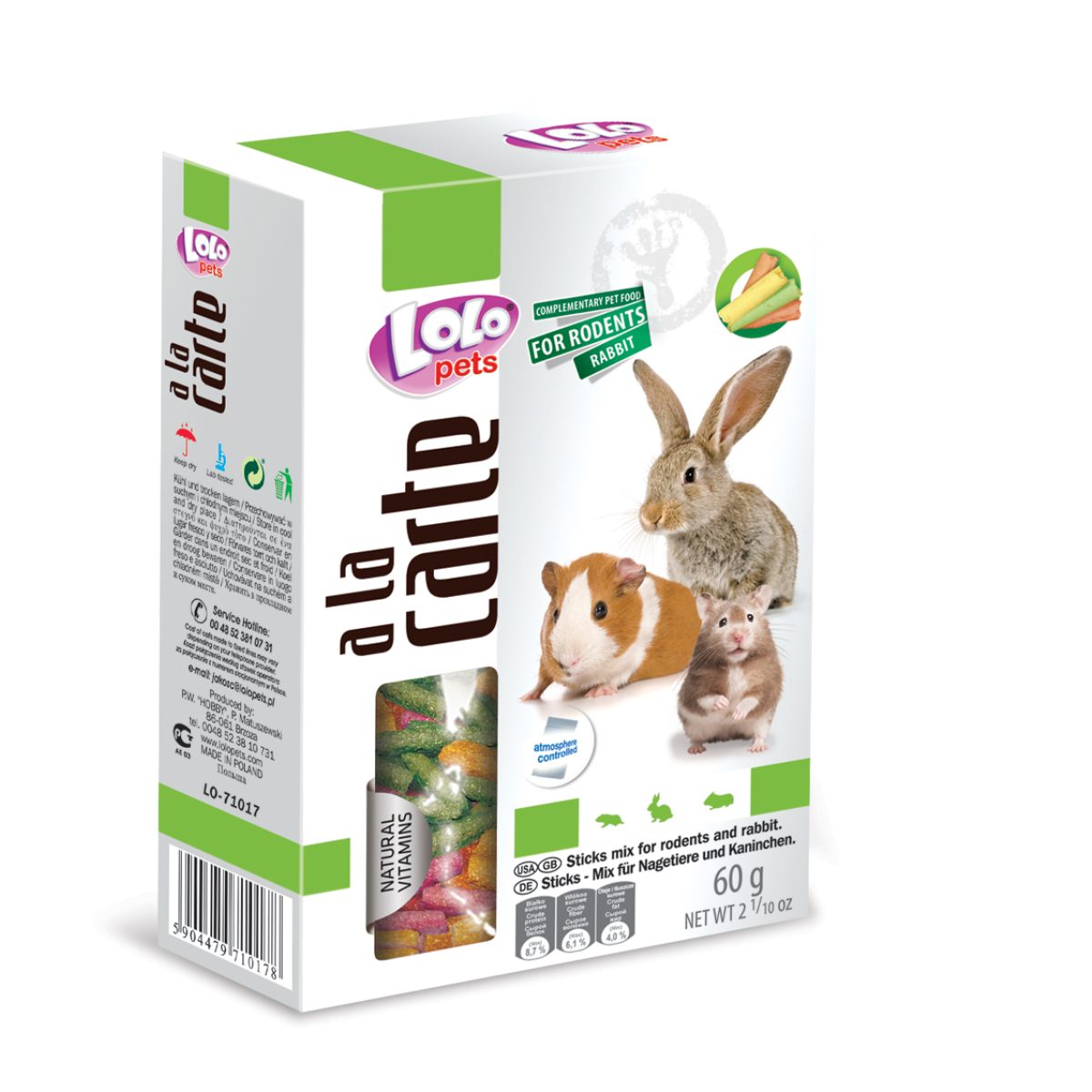 LOLO pets - Diners Fingers mix pre hlodavce, 60 g – Obrázok 1