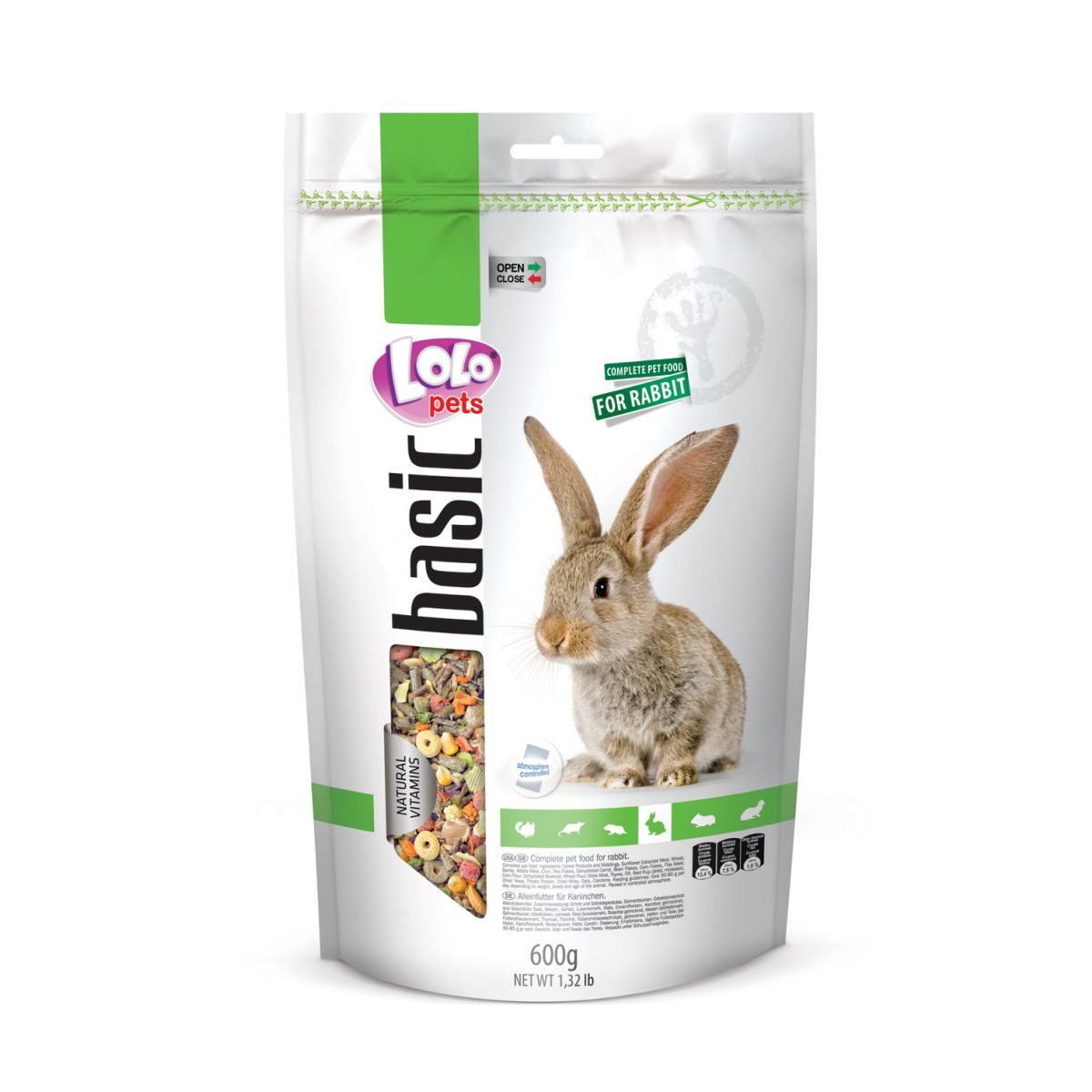LOLOPETS BASIC kompletné krmivo pre králiky, 600 g – Obrázok 1