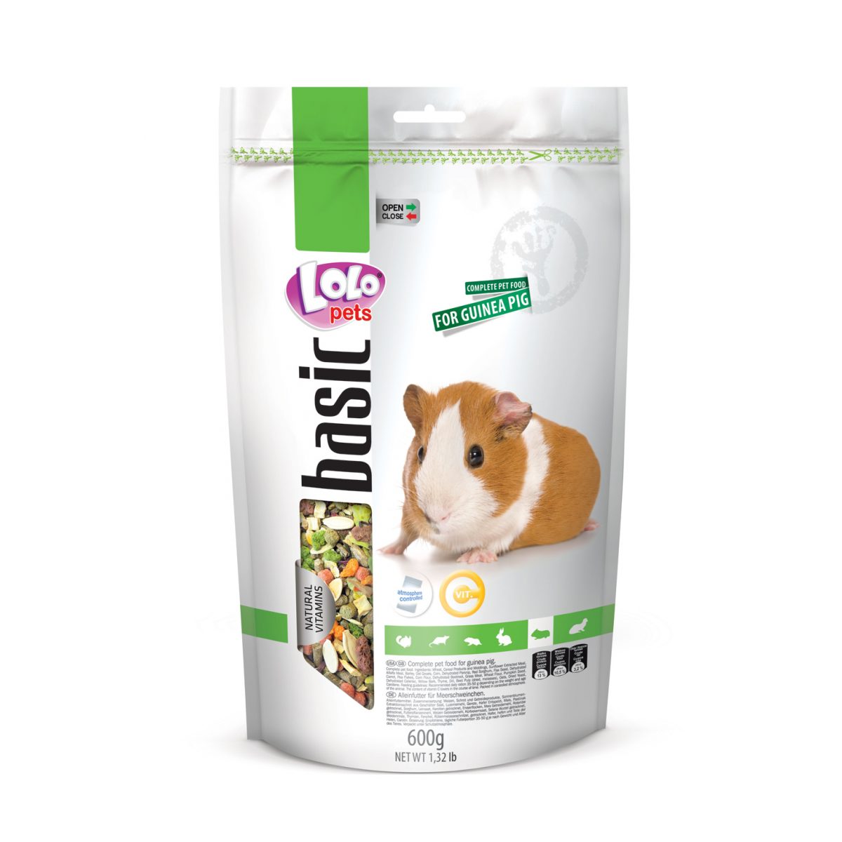 LOLOPETS BASIC kompletné krmivo pre morčatá, 600 g – Obrázok 1