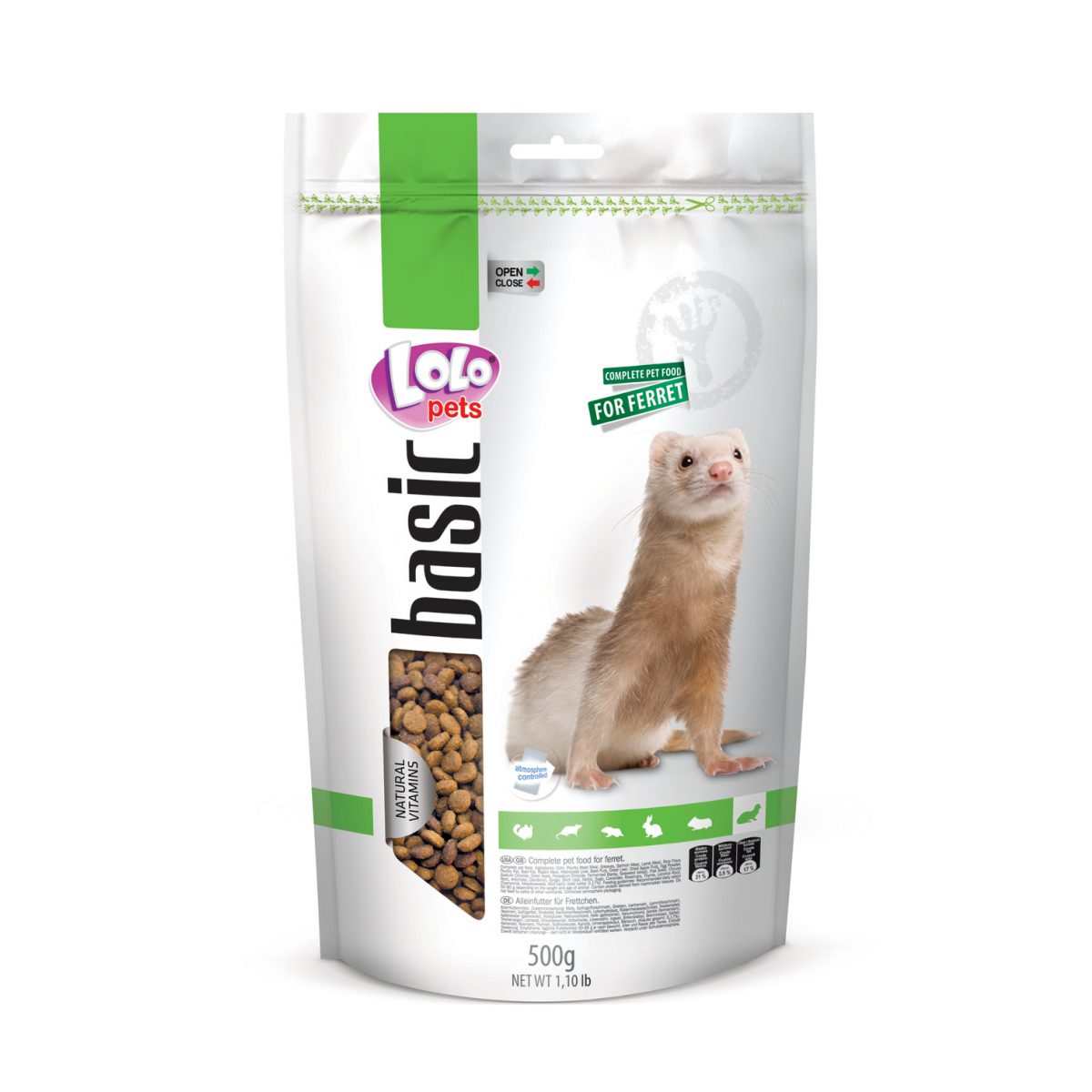 LOLO pets - Basic kompletné krmivo pre fretky, 500 g – Obrázok 1