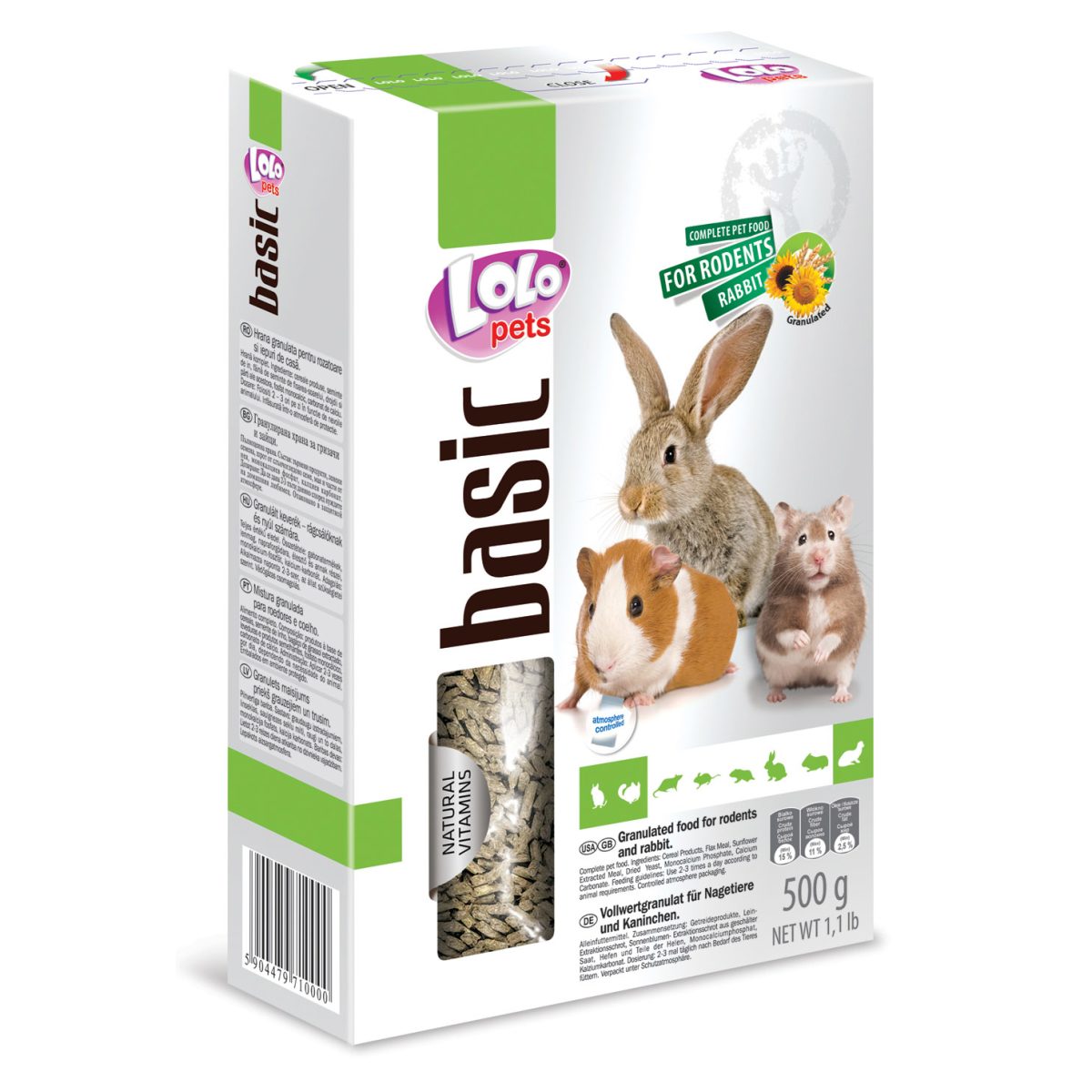 LOLO pets - Basic granulované krmivo pre hlodavce, 500 g – Obrázok 1