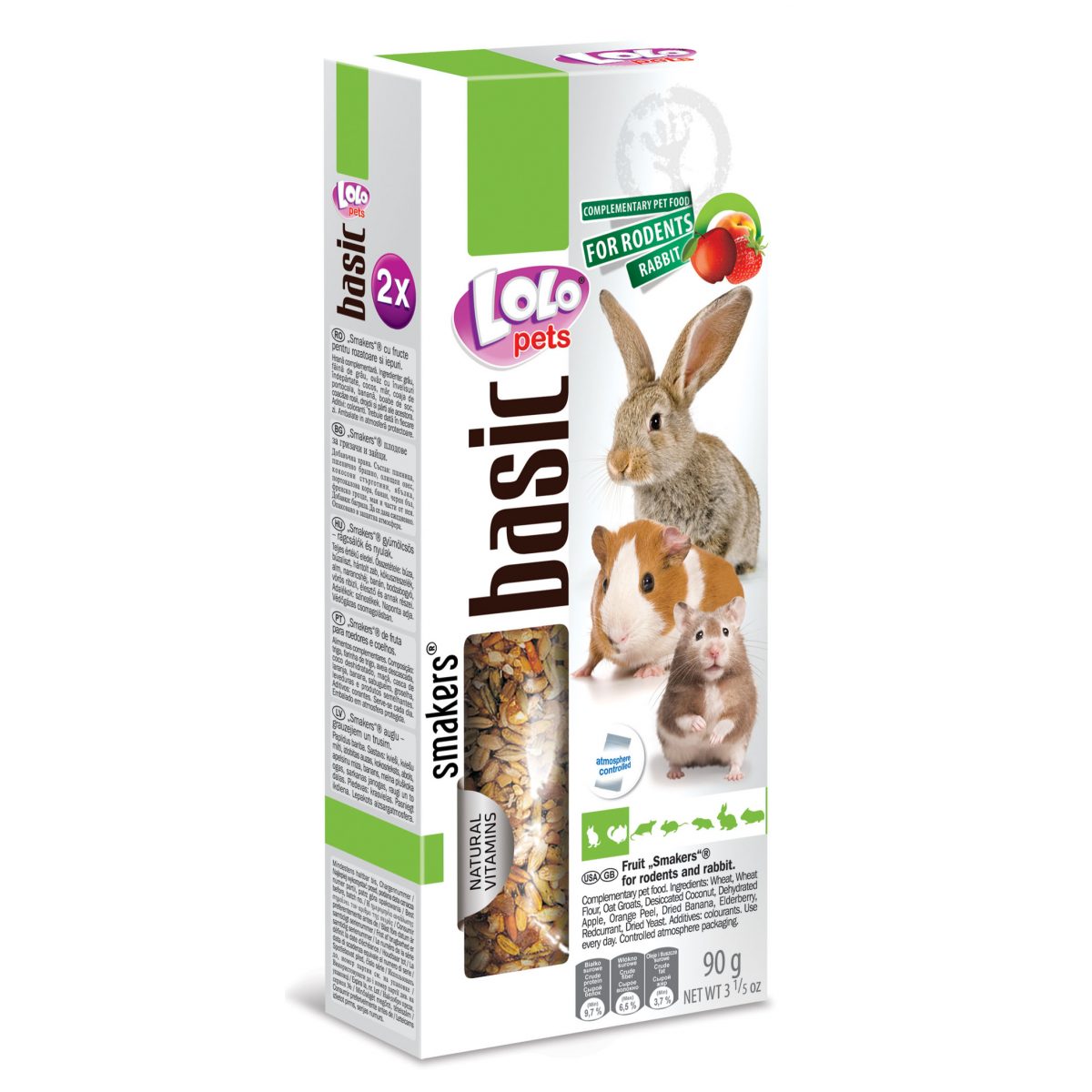 LOLOPETS SMAKERS ovocné tyčinky pre hlodavce, 90 g – Obrázok 1