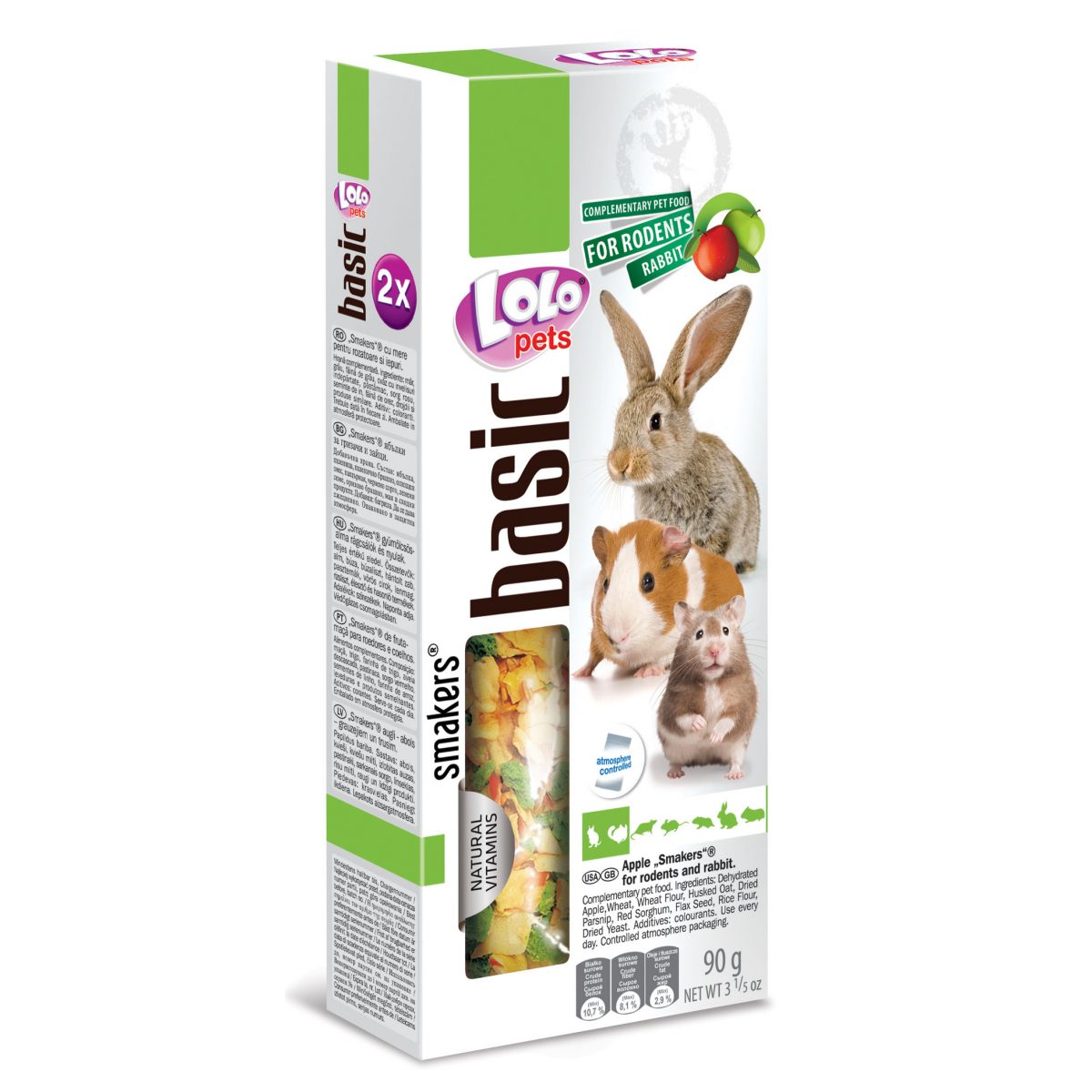 LOLOPETS SMAKERS jablkové tyčinky pre hlodavce, 90 g – Obrázok 1