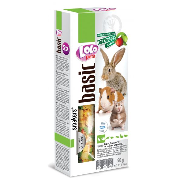 LOLOPETS SMAKERS jablkové tyčinky pre hlodavce, 90 g