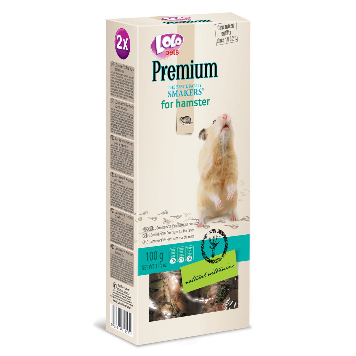 LOLOPETS PREMIUM SMAKERS tyčinky pre škrečky, 100 g – Obrázok 1