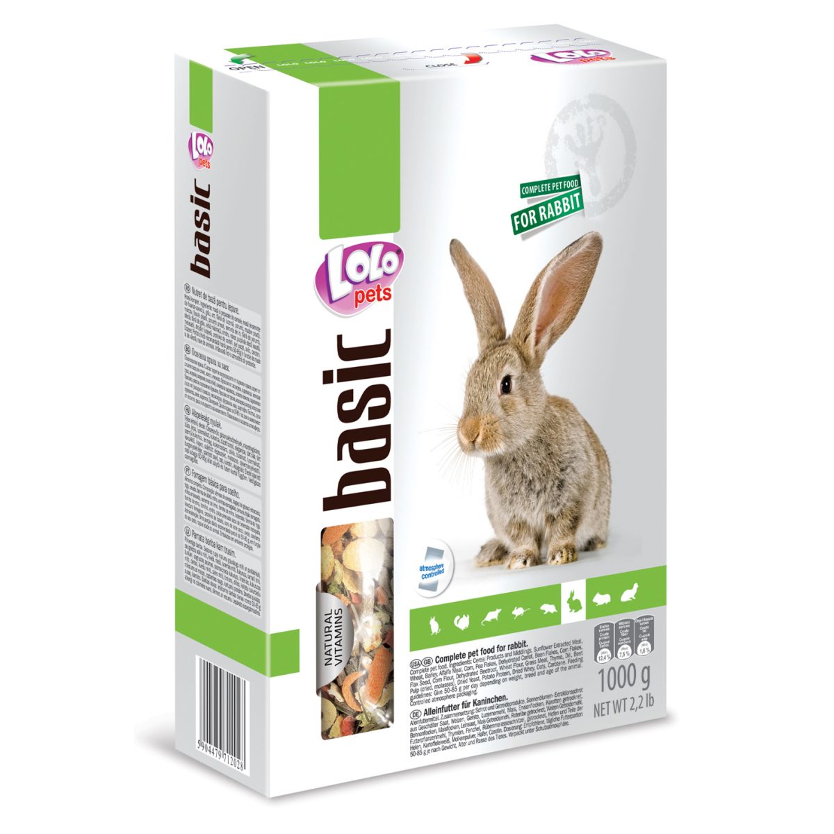 LOLOPETS BASIC kompletné krmivo pre králiky, 1000 g – Obrázok 1