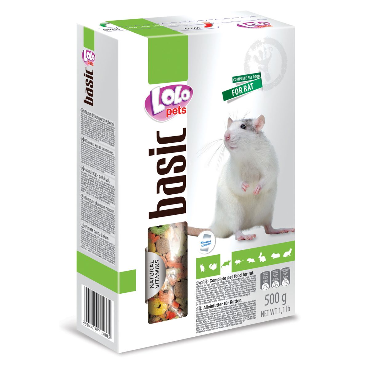 LOLO pets - Basic kompletné krmivo pre potkany, 500 g – Obrázok 1