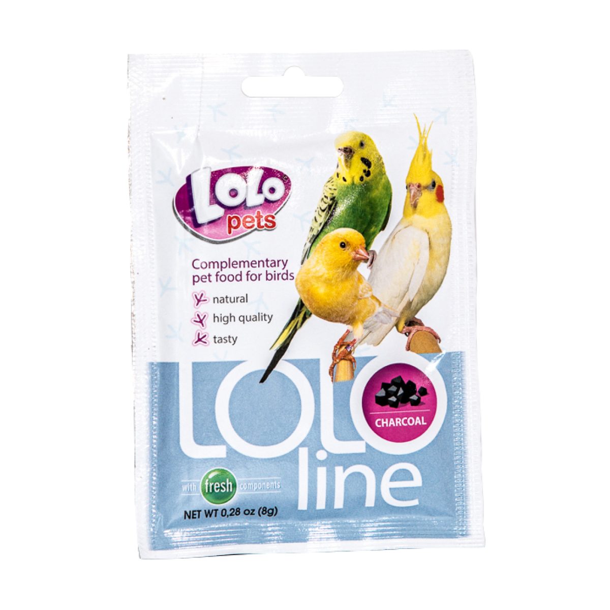 LOLO pets - Charcoal drevené uhlie pre vtáky, 8 g – Obrázok 1