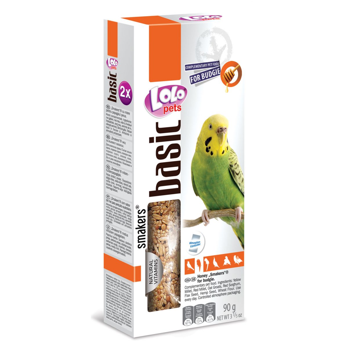 LOLOPETS SMAKERS medové klasy pre andulky, 90 g – Obrázok 1