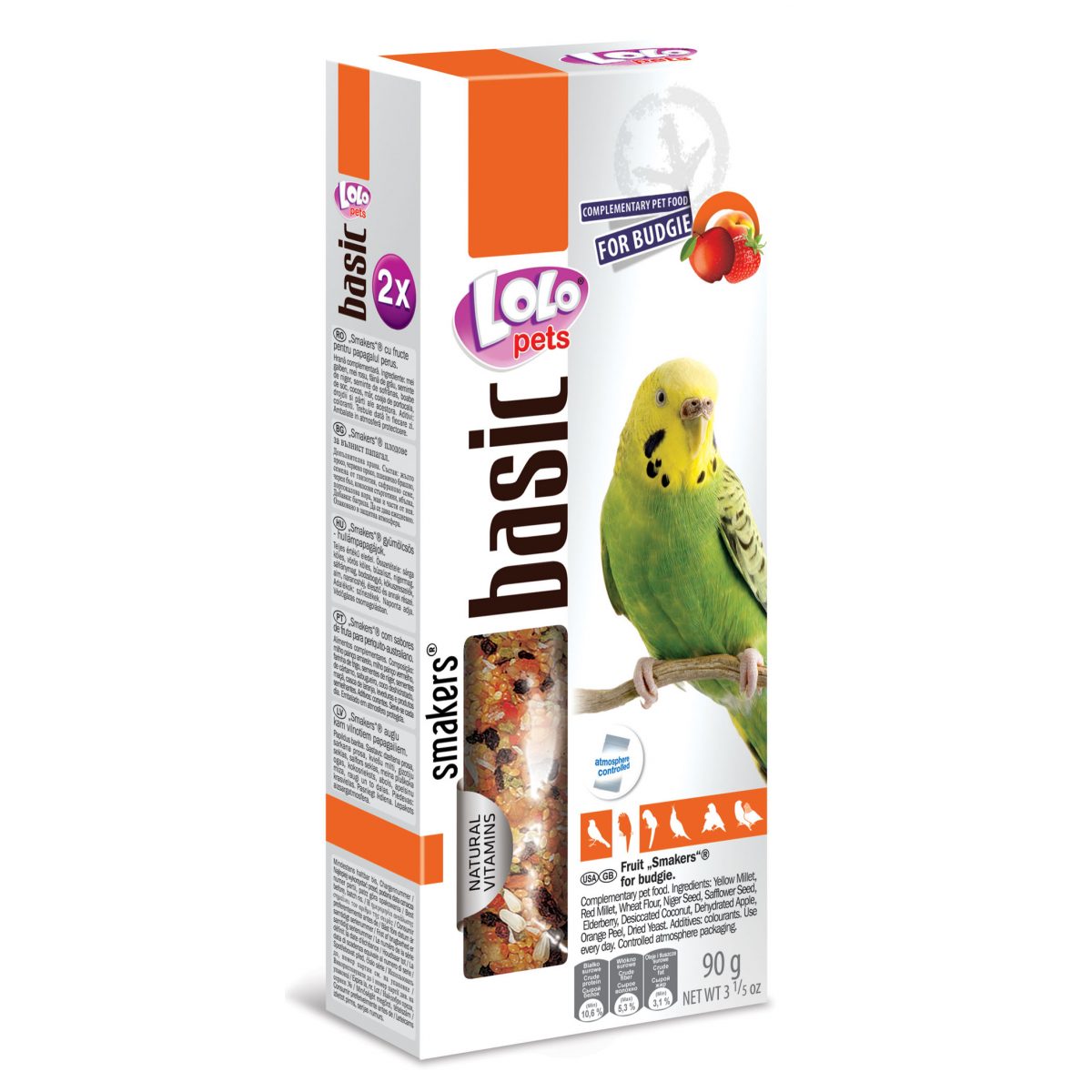 LOLO pets - Smakers ovocné tyčinky pre andulky, 90 g – Obrázok 1