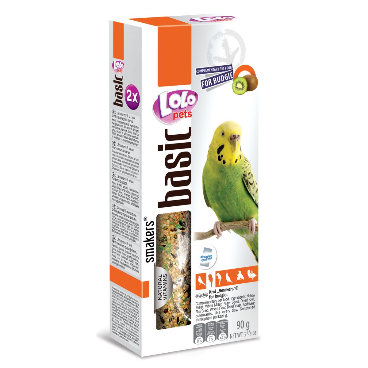 LOLOPETS SMAKERS kivi tyčinky pre andulky, 90 g – Obrázok 1