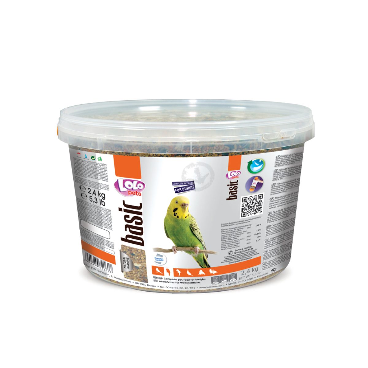 LOLO pets - Basic kompletné krmivo pre andulky 2,4 kg – Obrázok 1
