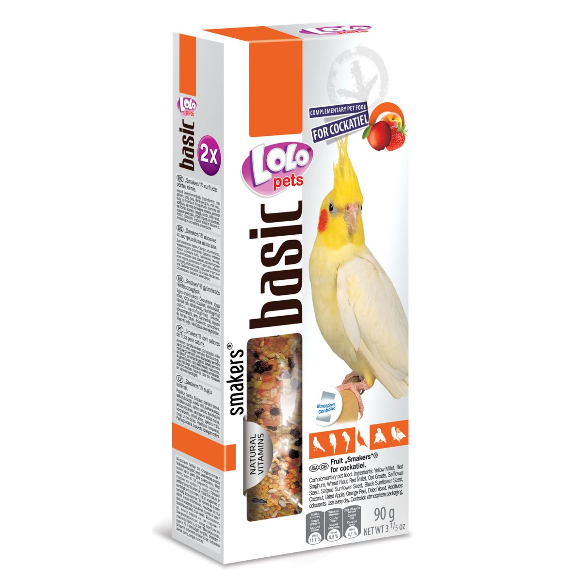 LOLOPETS SMAKERS ovocné tyčinky pre korely, 90 g – Obrázok 1