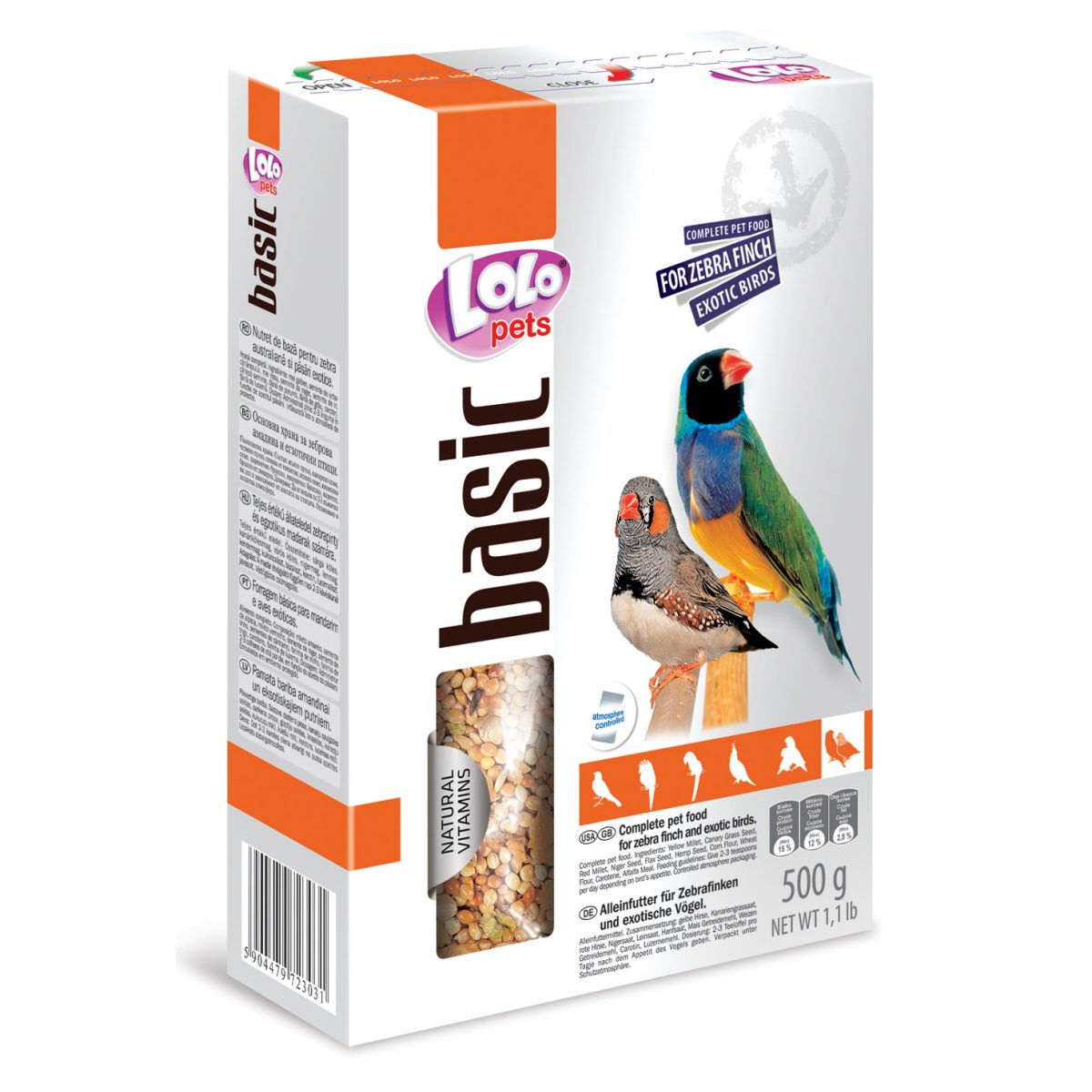 LOLO pets - Basic kompletné krmivo pre zebričky, 500 g – Obrázok 1