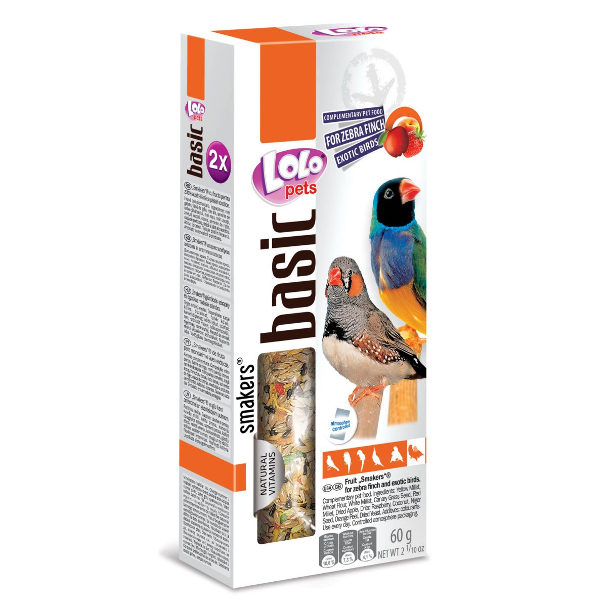 LOLO pets - Smakers ovocné tyčinky pre zebričky, 90 g – Obrázok 1