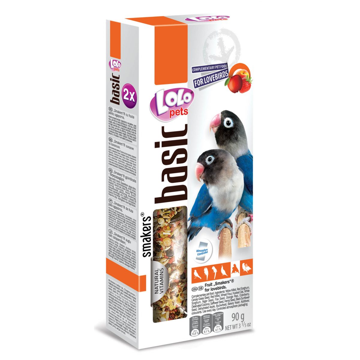 LOLOPETS SMAKERS ovocné tyčinky pre agapornisy, 90 g – Obrázok 1