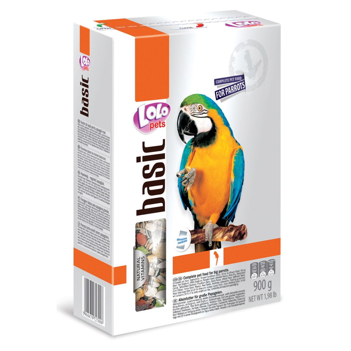 LOLO pets - Basic kompletné krmivo pre veľké papagáje, 900 g – Obrázok 1