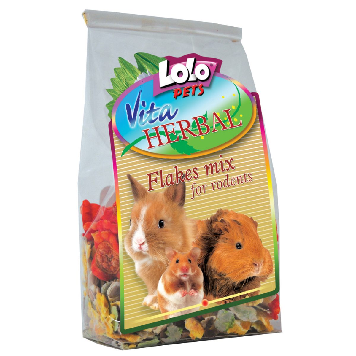 LOLOPETS VITA HERBAL mix vločiek pre hlodavce, 150 g – Obrázok 1